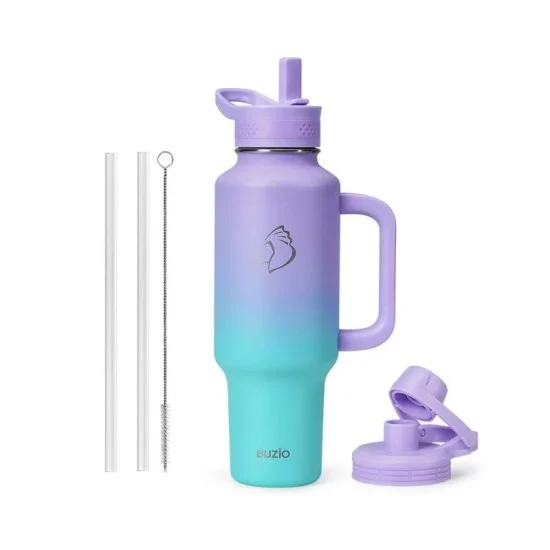 Buzio Trophy Series Handled Water Bottle for Car 1.2L - Purple Green